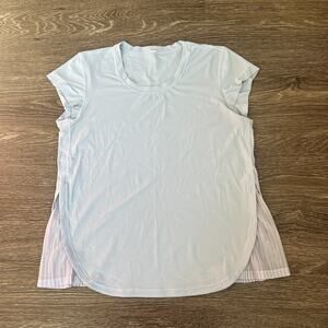 Lululemon Just Pleat It Athletica Short Sleeve Tee/Top Light Blue